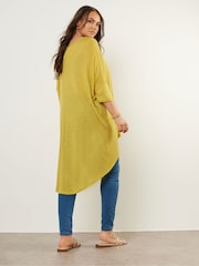 Yours Curve Green Dipped Hem Top - Image 2 of 5