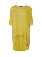 Yours Curve Green Dipped Hem Top - Image 5 of 5