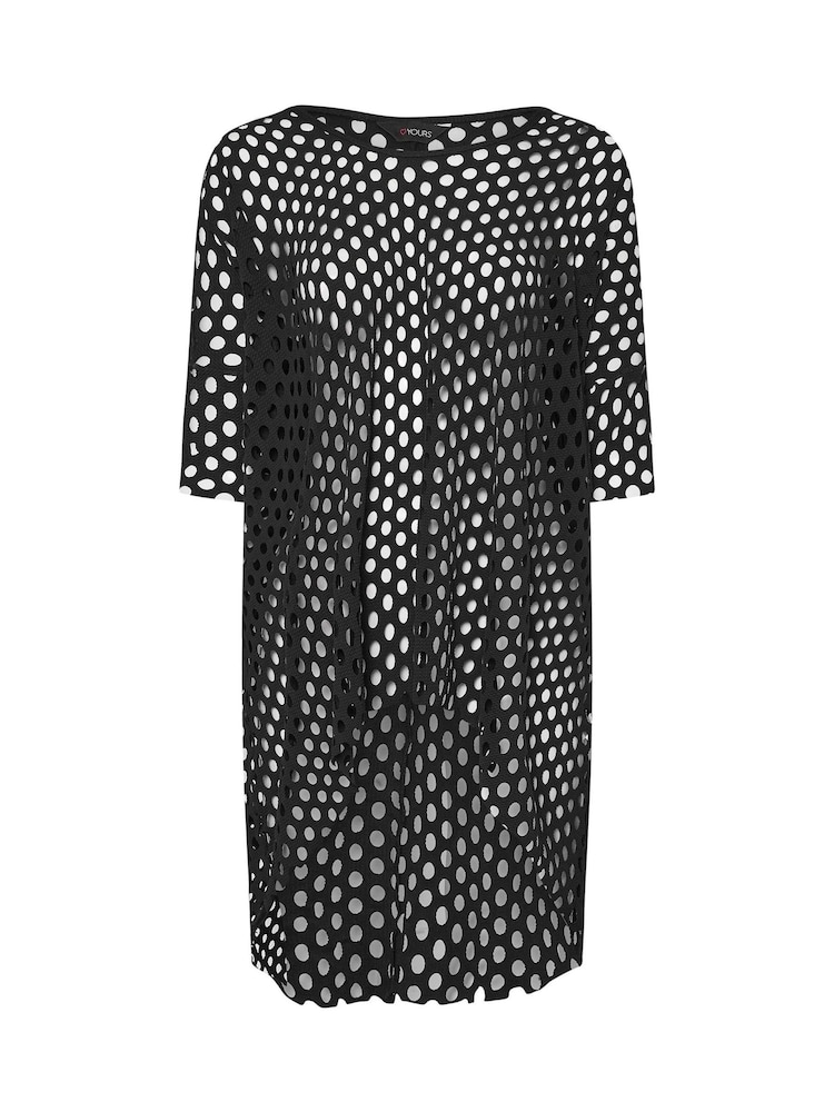 Yours Curve Black Dipped Hem Top - Image 5 of 5