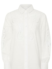 PixieGirl Petite White 100% Cotton Crochet Shirt - Image 6 of 6