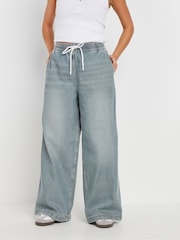 PixieGirl Petite Blue Pull On Wide Leg Jeans - Image 2 of 5