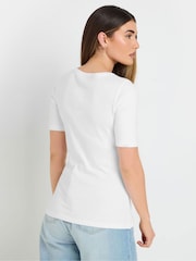 Long Tall Sally Short Sleeve Ribbed Henley Top - Imagen 3 de 5