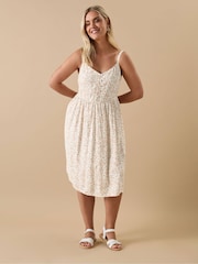 Yours Curve White Strappy Sundress - Image 2 of 5