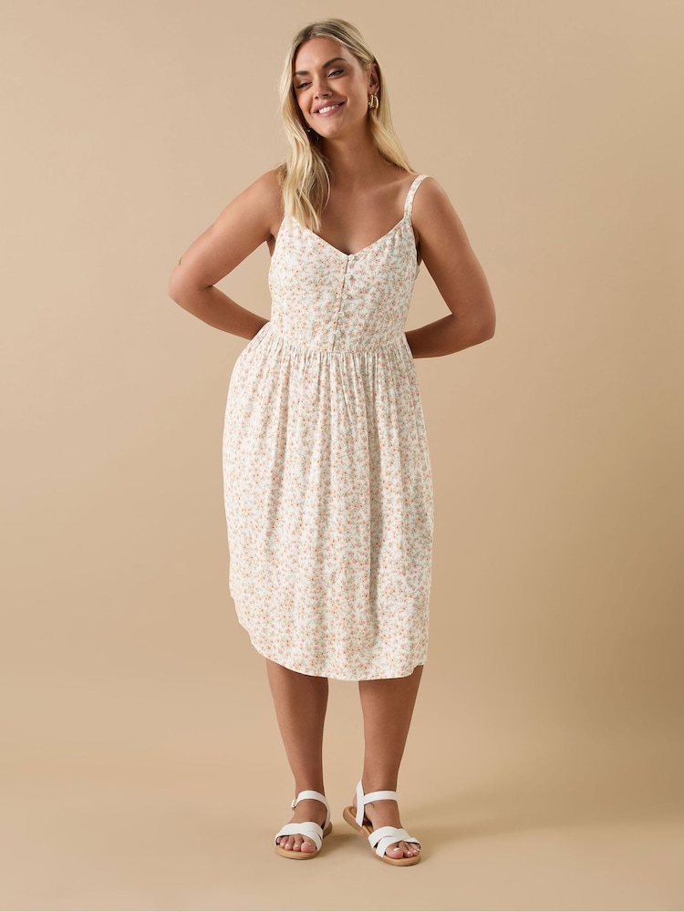 Yours Curve White Strappy Sundress - Image 2 of 5