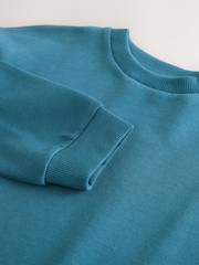 Teal Blue Relaxed Fit Long Sleeve Heavyweight T-Shirt (3-16yrs) - Image 3 of 4