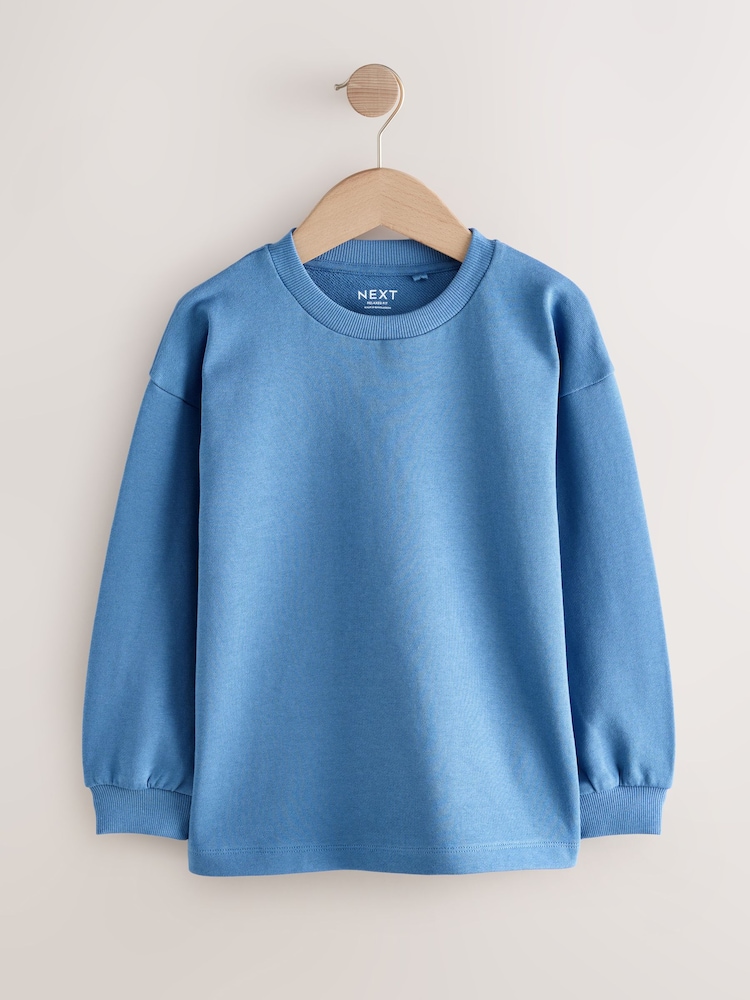 Blue Relaxed Fit Long Sleeve Heavyweight T-Shirt (3-16yrs) - Image 1 of 4