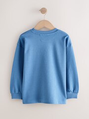 Blue Relaxed Fit Long Sleeve Heavyweight T-Shirt (3-16yrs) - Image 2 of 4