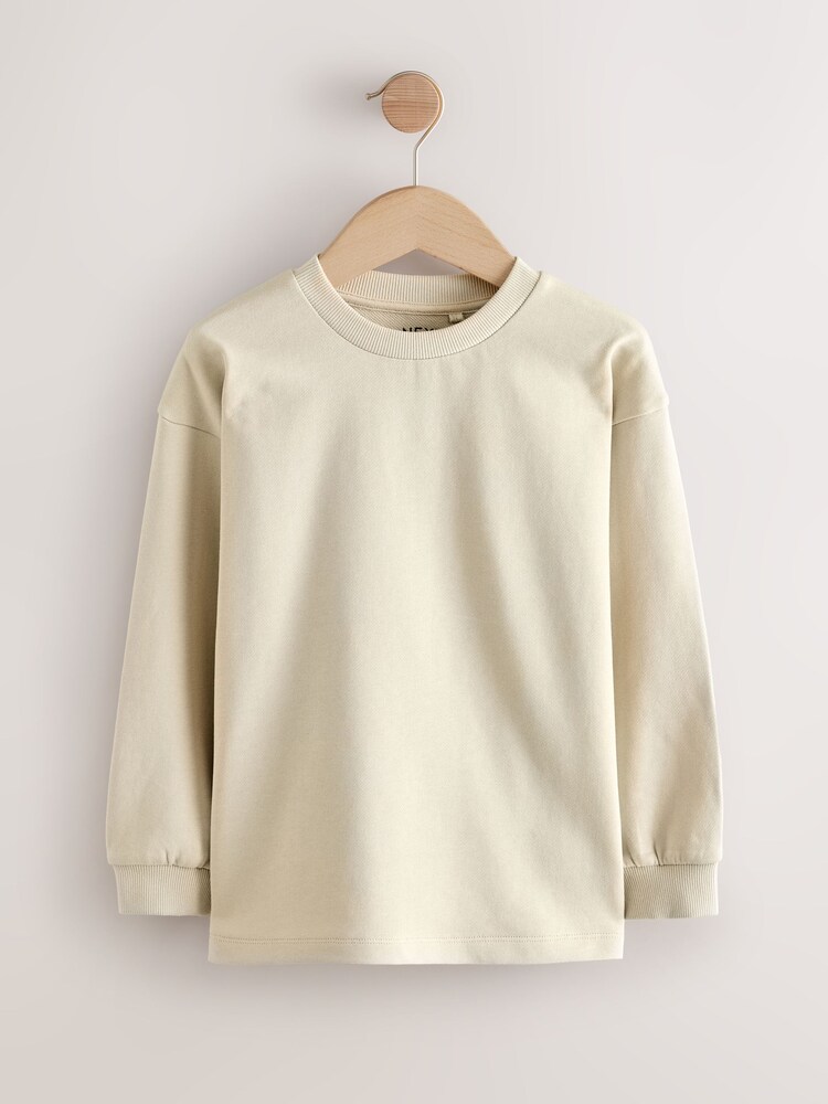 Stone Relaxed Fit Long Sleeve Heavyweight T-Shirt (3-16yrs) - Image 1 of 4
