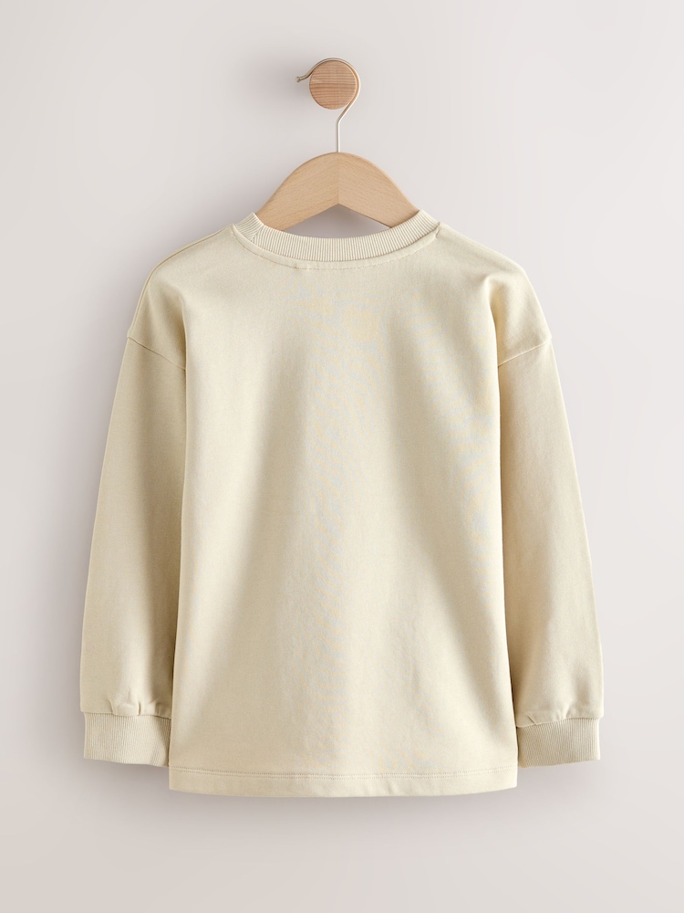 Stone Relaxed Fit Long Sleeve Heavyweight T-Shirt (3-16yrs) - Image 2 of 4 Stone Relaxed Fit Long Sleeve Heavyweight T-Shirt (3-16yrs) - Image 2 of 4