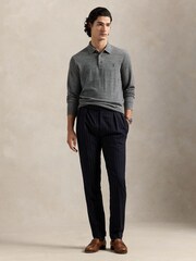Polo Ralph Lauren Grey Merino Wool Long Sleeve Polo Shirt - Image 3 of 5