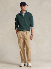 POLO Ralph Lauren Green Long Sleeve Quarter Zip Sweatshirt - Image 4 of 7