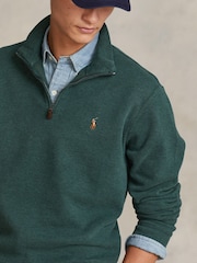 POLO Ralph Lauren Green Long Sleeve Quarter Zip Sweatshirt - Image 5 of 7