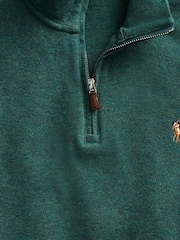 POLO Ralph Lauren Green Long Sleeve Quarter Zip Sweatshirt - Image 7 of 7