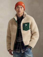 Polo Ralph Lauren Natural Shaggy Hi Pile Zip-Up Fleece - Image 1 of 4