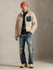 Polo Ralph Lauren Natural Shaggy Hi Pile Zip-Up Fleece - Image 2 of 4