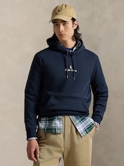 Polo Ralph Lauren Blue Double Knit Tech Script Logo Hoodie - Image 1 of 4