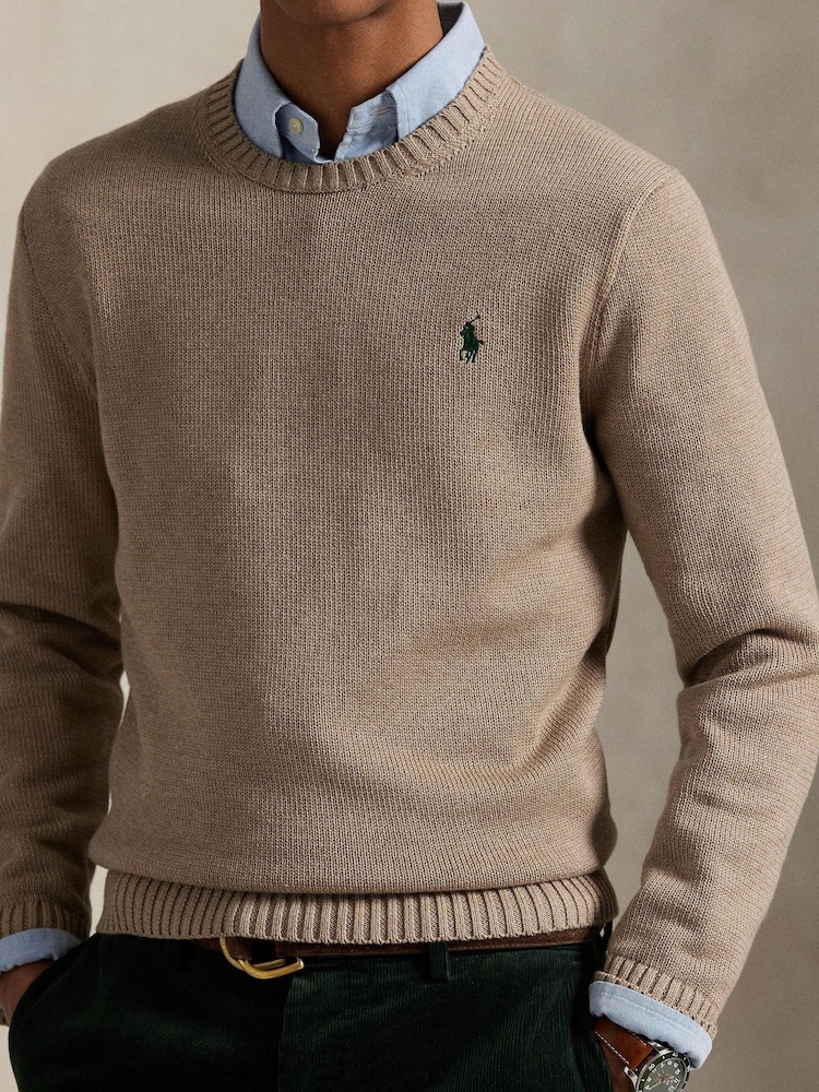 Polo Ralph Lauren Natural Shaker Cotton Crewneck Jumper - Image 1 of 4