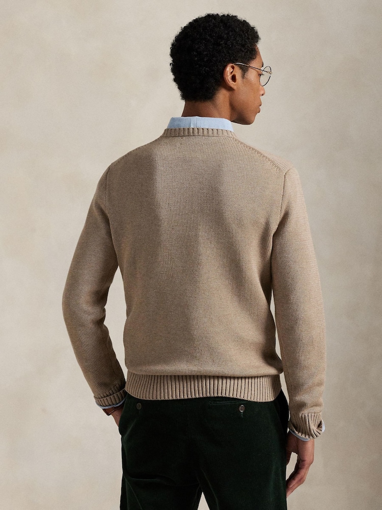 Polo Ralph Lauren Natural Shaker Cotton Crewneck Jumper - Image 2 of 4