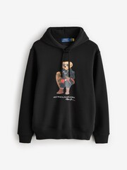 Polo Ralph Lauren Black Holiday Bear Print Hoodie - Image 1 of 1