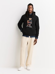 Polo Ralph Lauren Black Holiday Bear Graphic Hoodie - Image 3 of 6