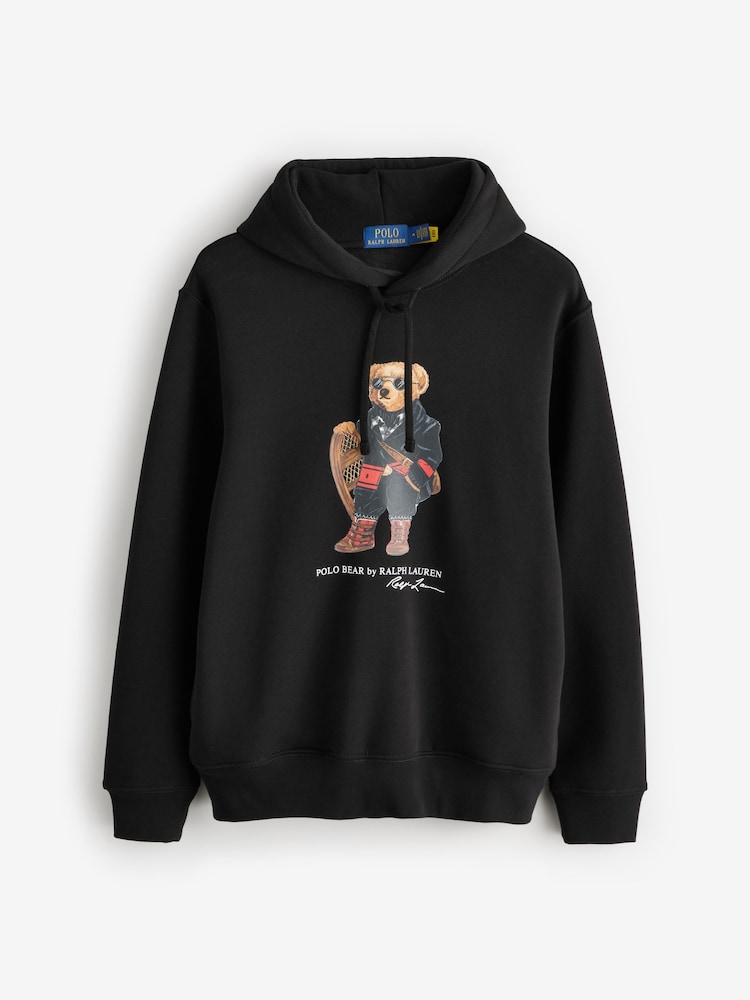Polo Ralph Lauren Black Holiday Bear Graphic Hoodie - Image 6 of 6