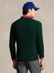 Polo Ralph Lauren Green Wool Cashmere Cable Knit Crew Neck Jumper - Image 3 of 6