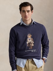 Polo Ralph Lauren Blue Heritage Bear Crew Neck Sweatshirt - Image 1 of 4