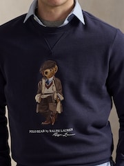 Polo Ralph Lauren Blue Heritage Bear Crew Neck Sweatshirt - Image 4 of 4