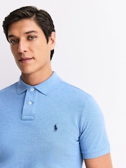 Polo Ralph Lauren Soft Royal Heather Blue Short Sleeve Mesh Polo Shirt - Image 5 of 6