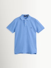 Polo Ralph Lauren Soft Royal Heather Blue Short Sleeve Mesh Polo Shirt - Image 6 of 6