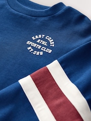 Navy Blue Relaxed Fit Heavyweight Long Sleeve Colourblock T-Shirt (3-16yrs) - Image 4 of 4