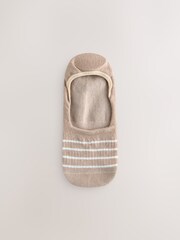 Neutral/Grey Animal and Stripe Invisible Trainer Socks 4 Pack - Image 2 of 7