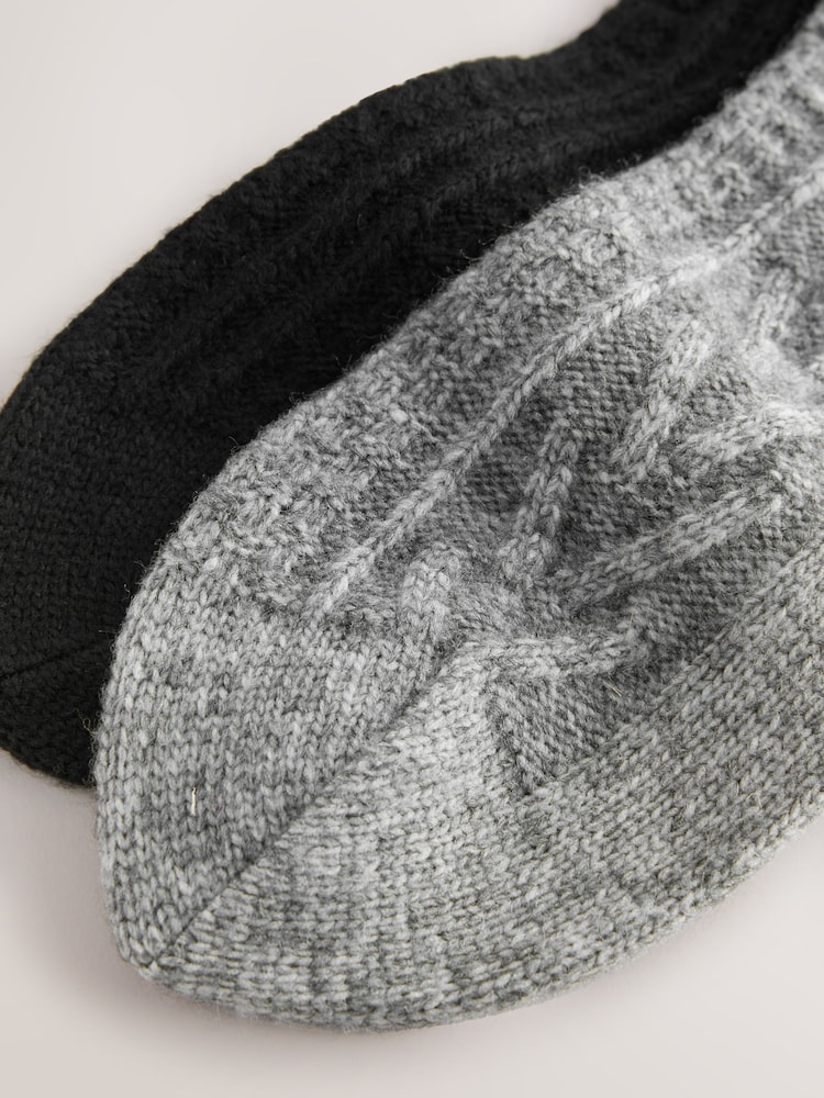 Black/Grey Heavyweight Cable Socks 2 Pack - Image 6 of 6