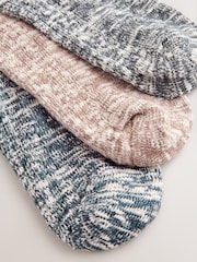 Navy Blue/Neutral Twisted Heavyweight Slub Socks 3 Pack - Image 6 of 6