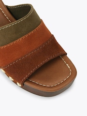Carvela Comfort Brown/Green Settanta Mule Sandals - Image 3 of 4