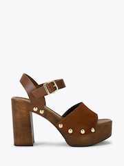 Natural - Carvela Comfort Festa Block Sandals - Imagem 1 de 4