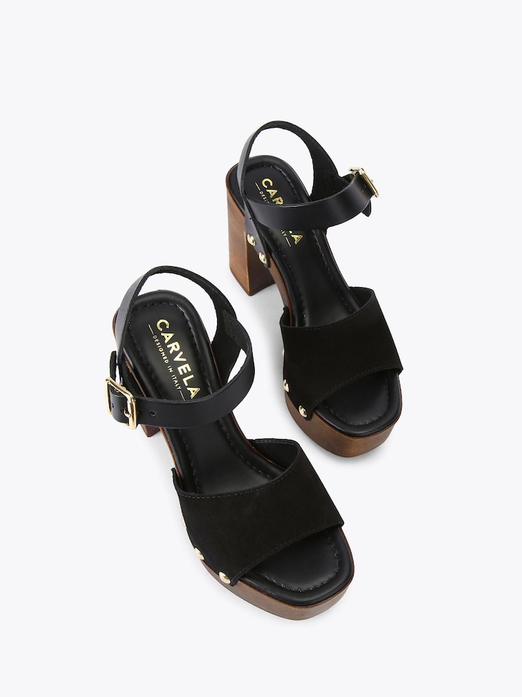 Preto - Carvela Comfort Festa Block Sandals - Imagem 2 de 4
