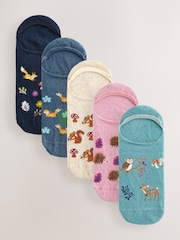Autumn Animals Invisible Socks 5 Pack - Image 1 of 8