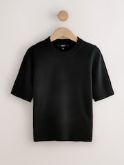 Black Super Soft Short Sleeve Knitted Top - Image 1 of 4