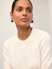 Ecru Supersoft Short Sleeve Knitted Top - Image 6 of 9