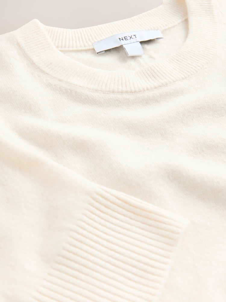 Ecru Supersoft Short Sleeve Knitted Top - Image 9 of 9