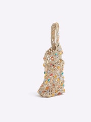 River Island Gold Net Beaded Grab Bag - Image 1 of 5