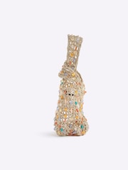 River Island Gold Net Beaded Grab Bag - Image 2 of 5