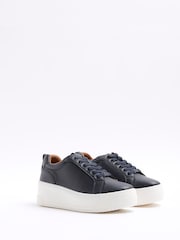 River Island Blue Platform Lace Up Trainers - Image 2 of 5