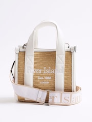 River Island сумка-тоут из рафии с отделкой - Image 1 of 4