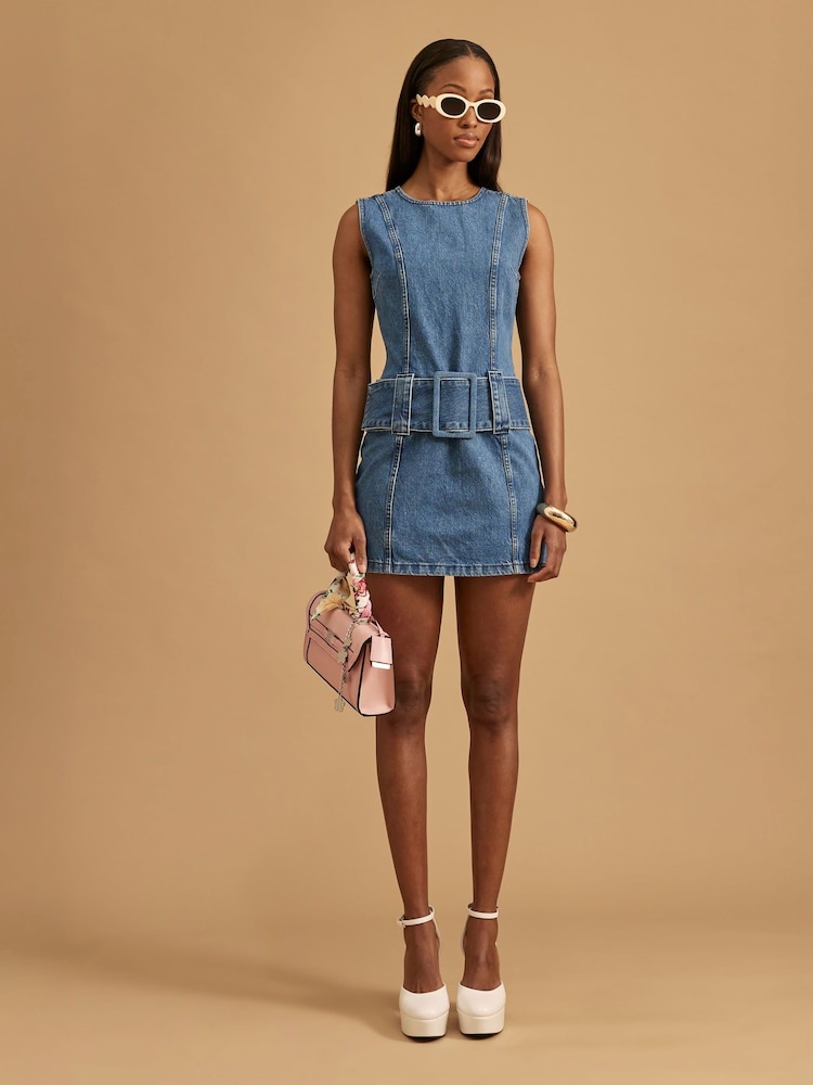 Robe River Island en jean 100% coton à taille basse - Image 1 of 5
