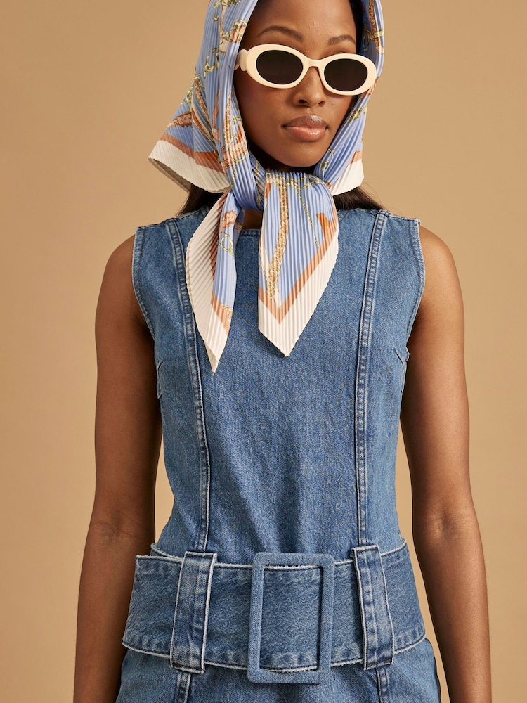 Robe River Island en jean 100% coton à taille basse - Image 3 of 5
