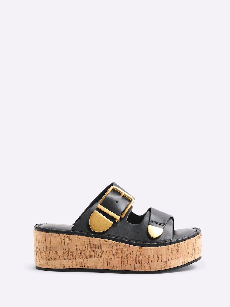 River Island Black Backless Wedge Sandals - Image 2 of 6
