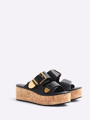 River Island Black Backless Wedge Sandals - Image 3 of 6