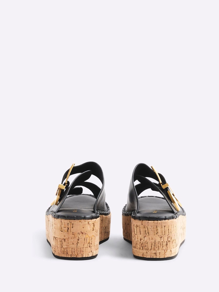 River Island Black Backless Wedge Sandals - Image 4 of 6